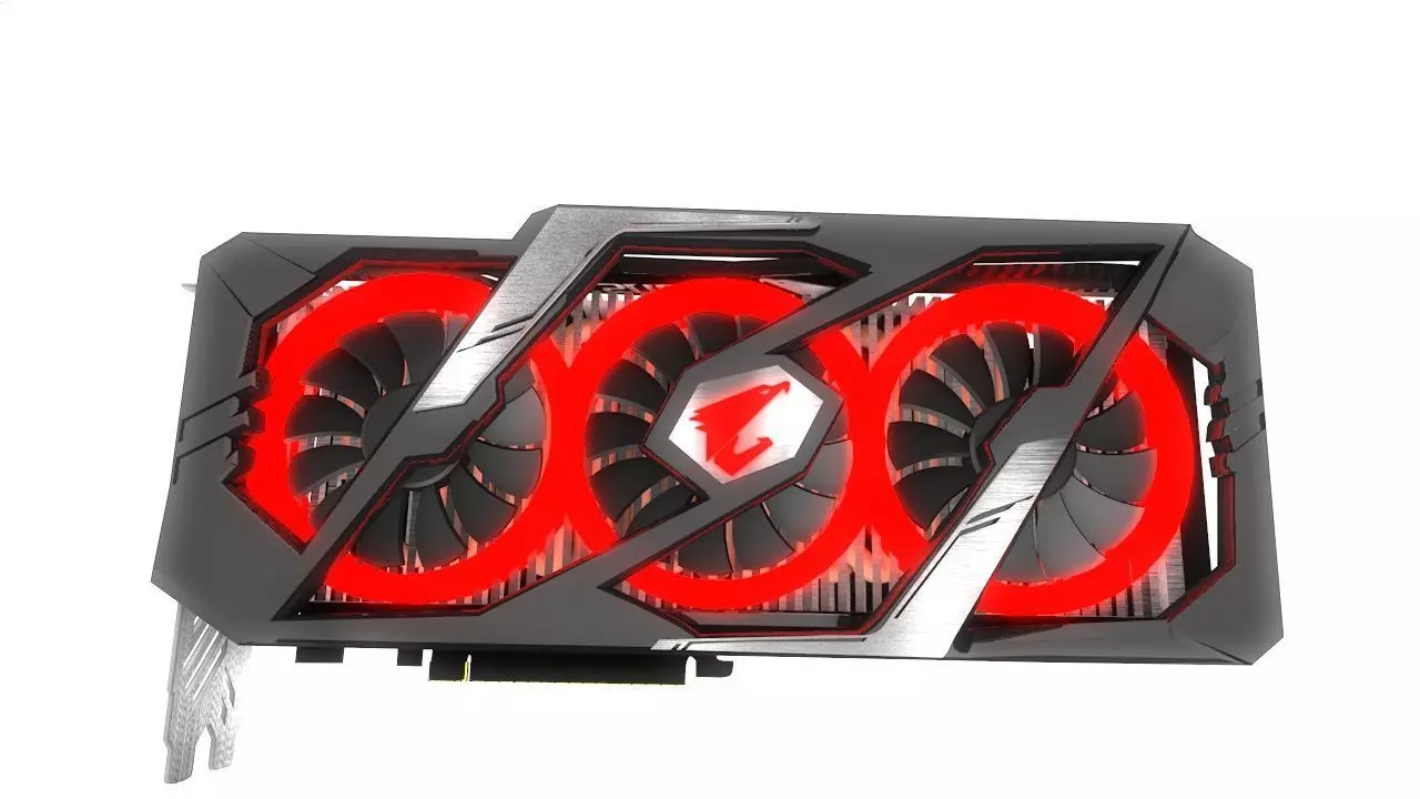 GRAPHIC CARD C4D Low-poly 3D model_0