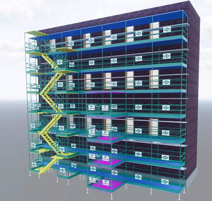 Parametric Scaffolding Tower 3D model_0