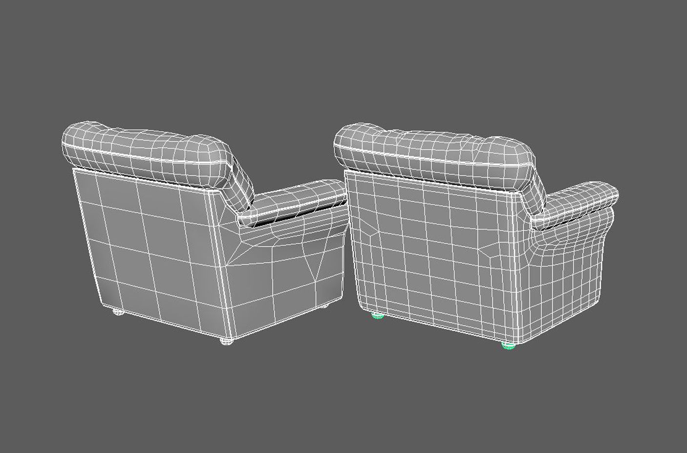 Arm Chair Sofa Low-poly 3D model_5