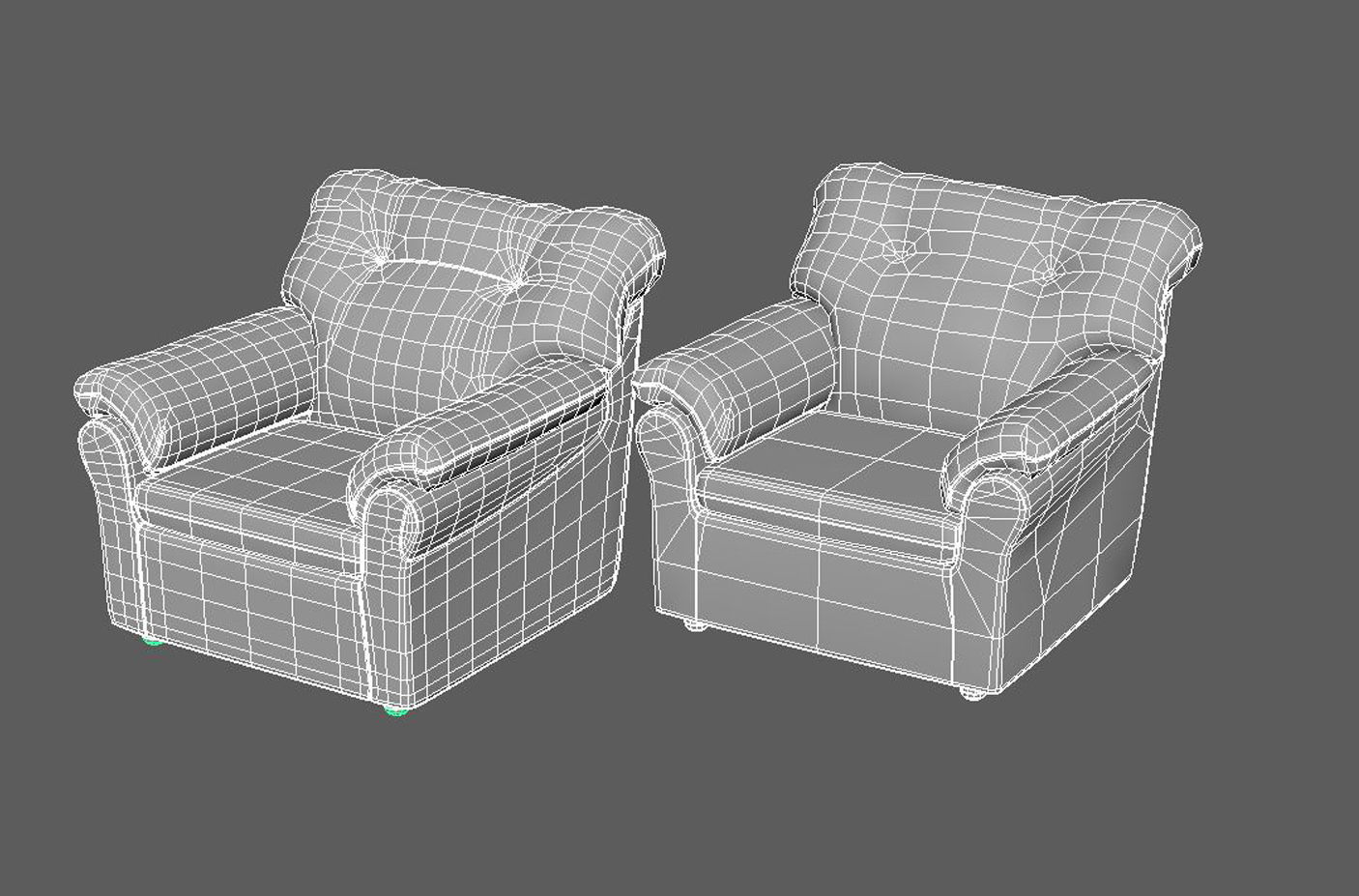 Arm Chair Sofa Low-poly 3D model_4