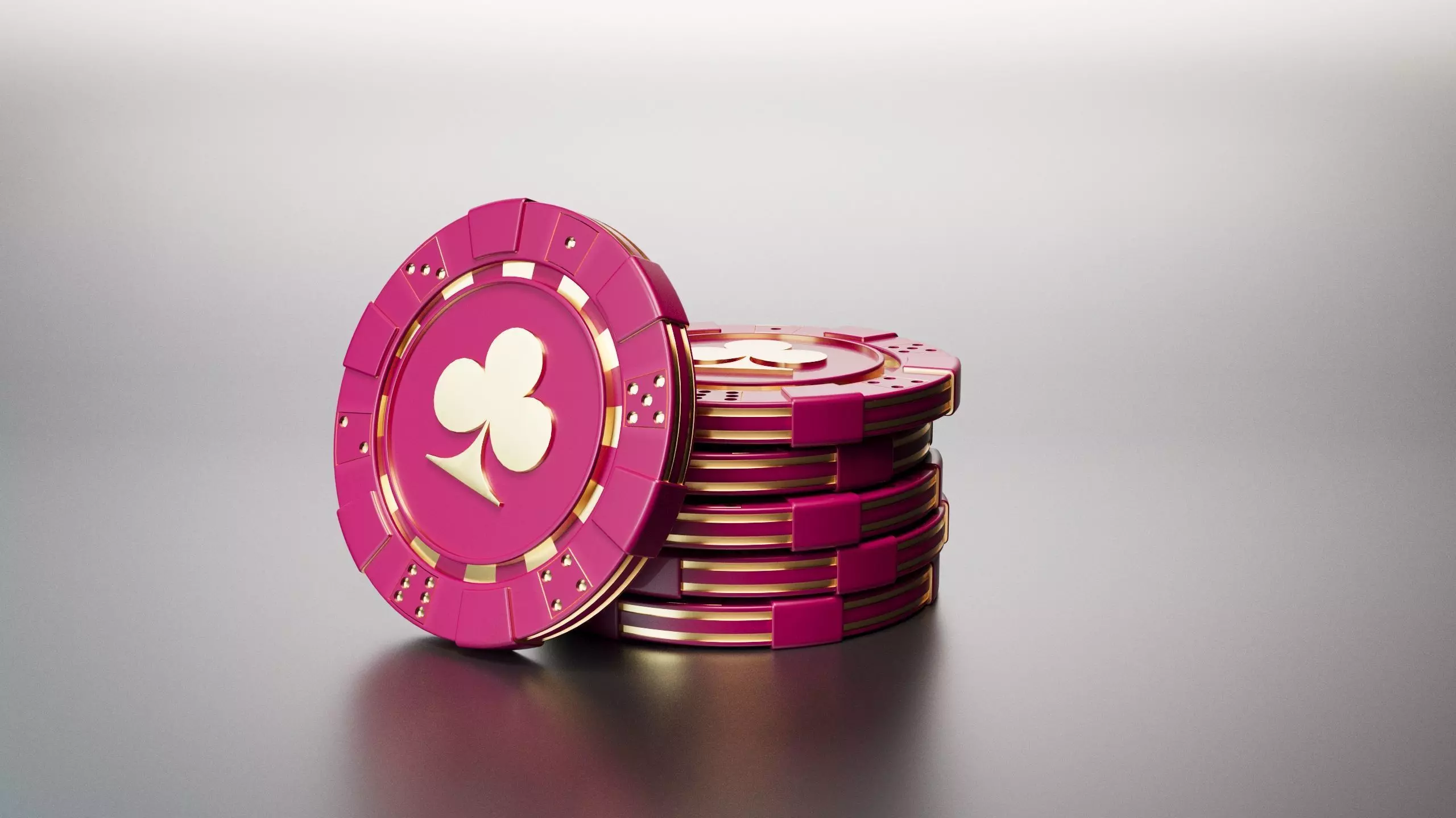 Elite Las Vegas Casino Good Luck Poker Chip Lucky Coin clubs Low-poly 3D model_0