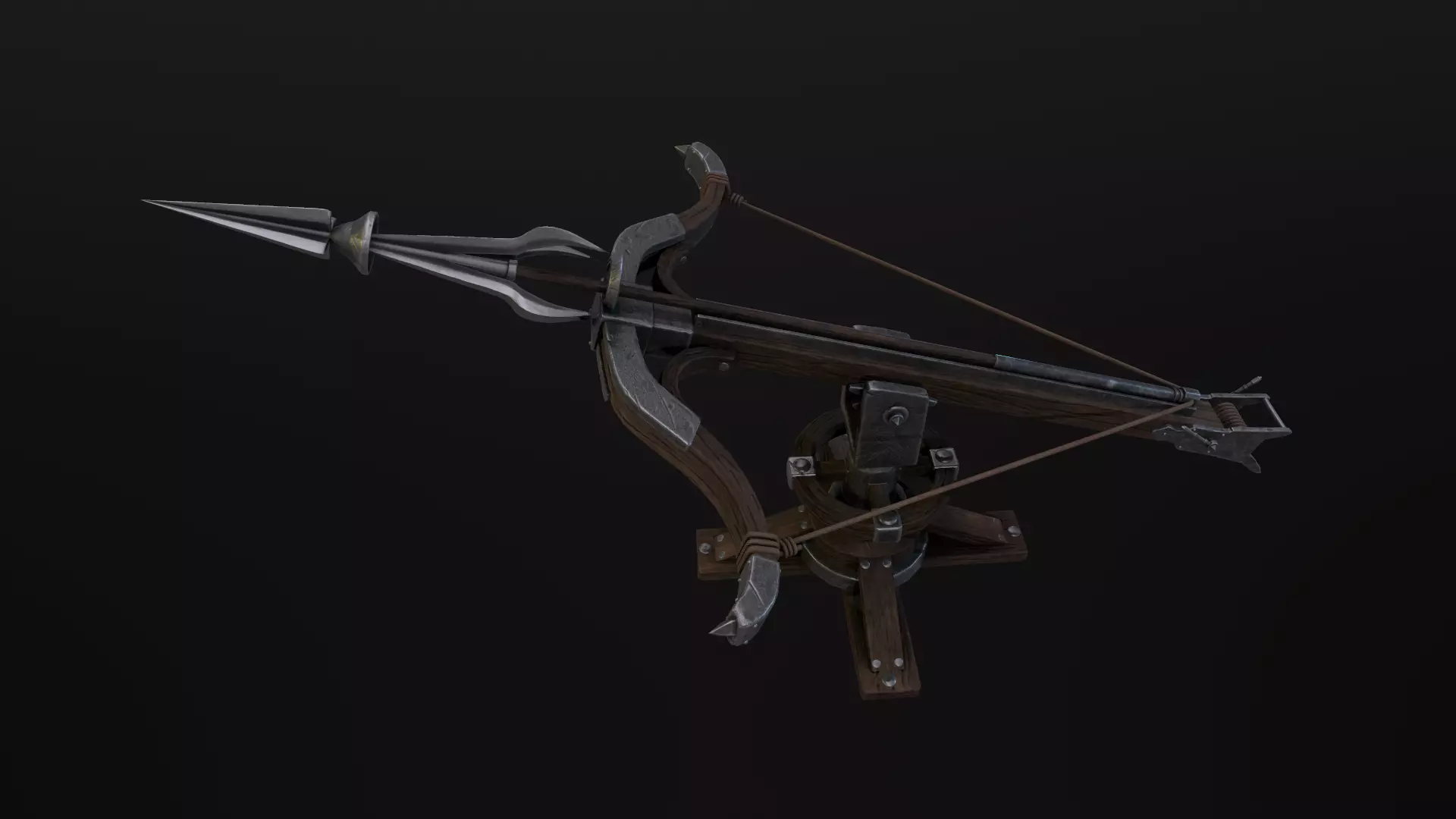 Ballista crossbow Low-poly 3D model_0
