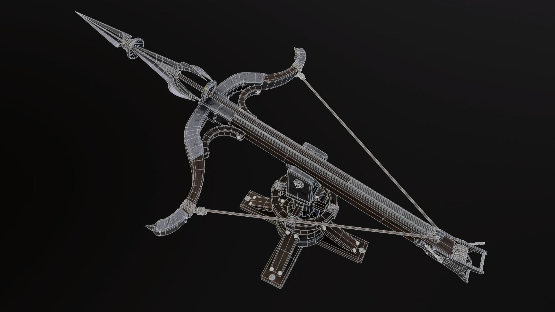 Ballista crossbow Low-poly 3D model_3