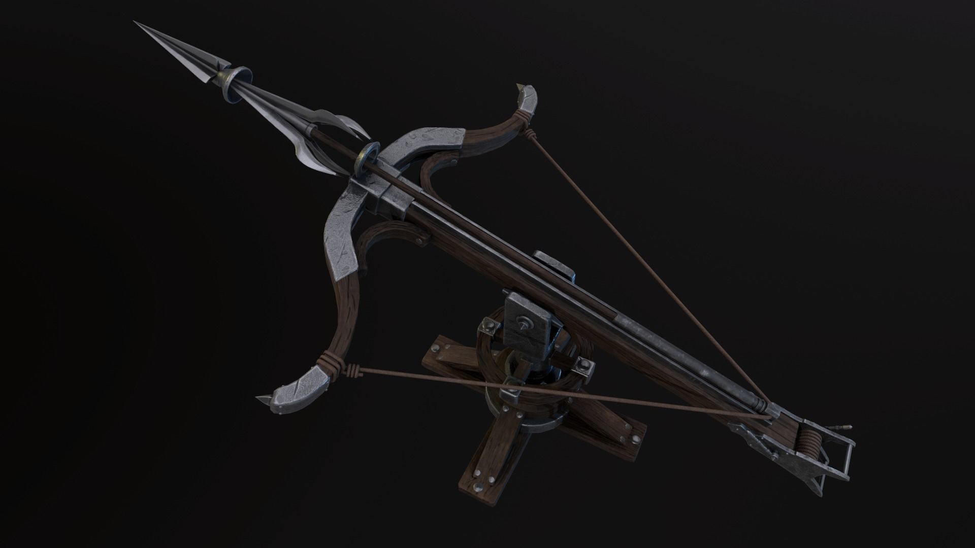 Ballista crossbow Low-poly 3D model_2