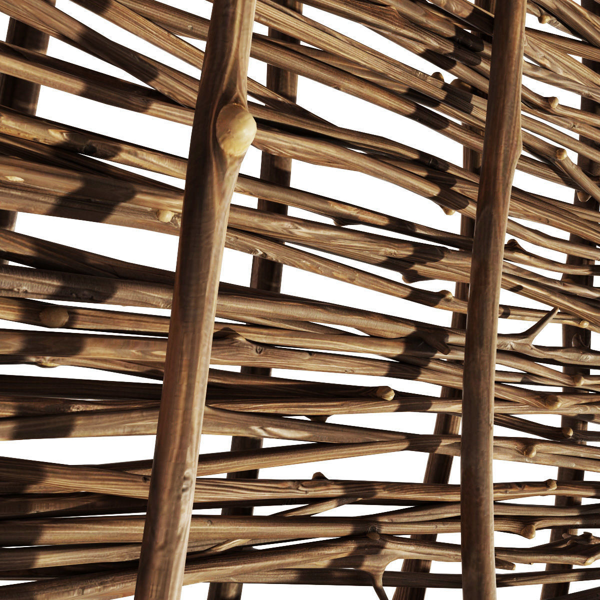Ceiling wicker branch crooked 3D model_8