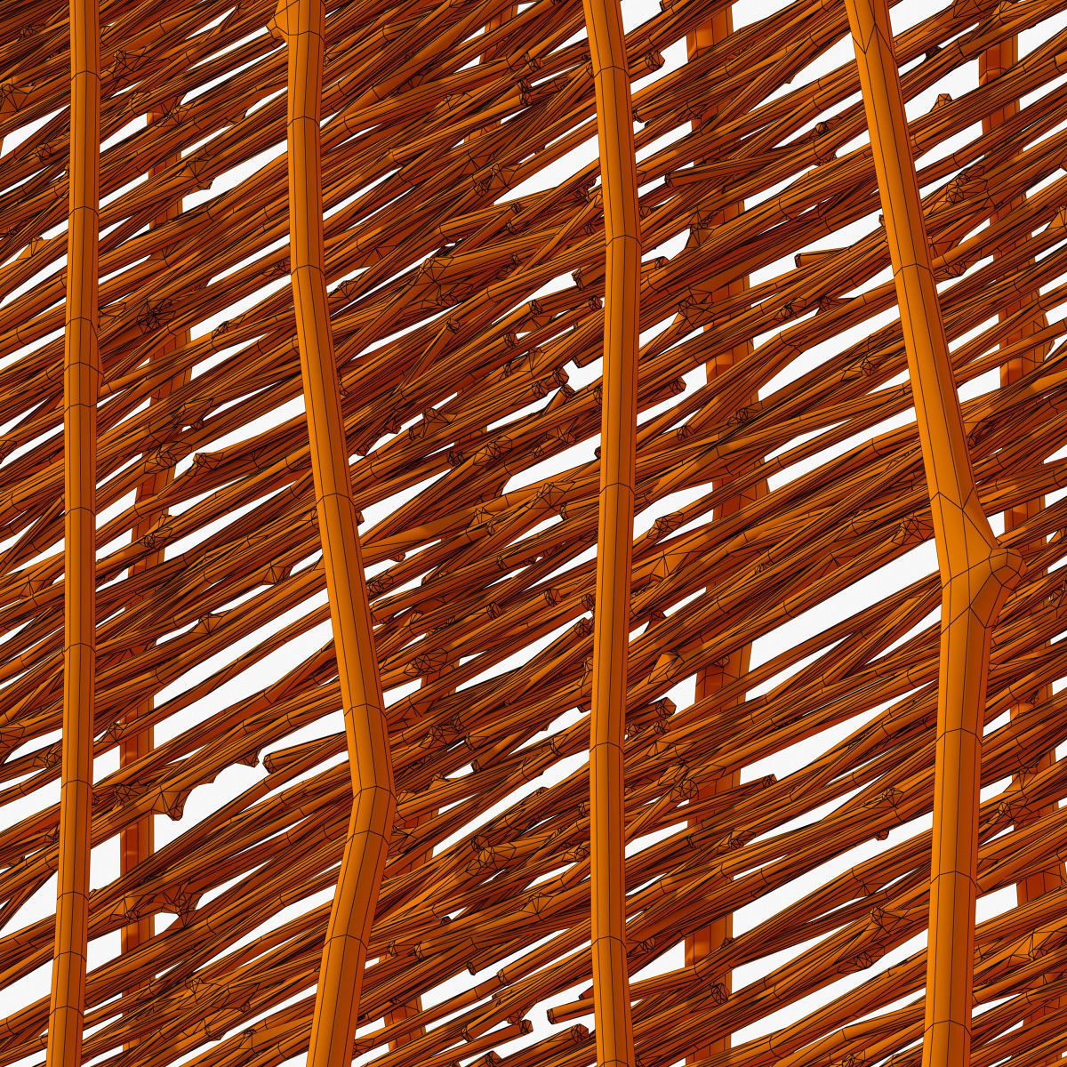 Ceiling wicker branch crooked 3D model_21