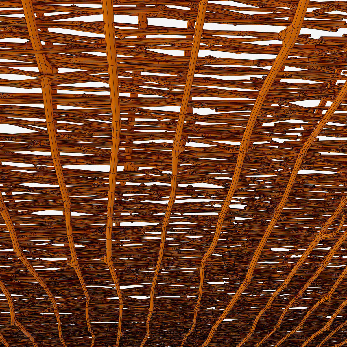 Ceiling wicker branch crooked 3D model_23