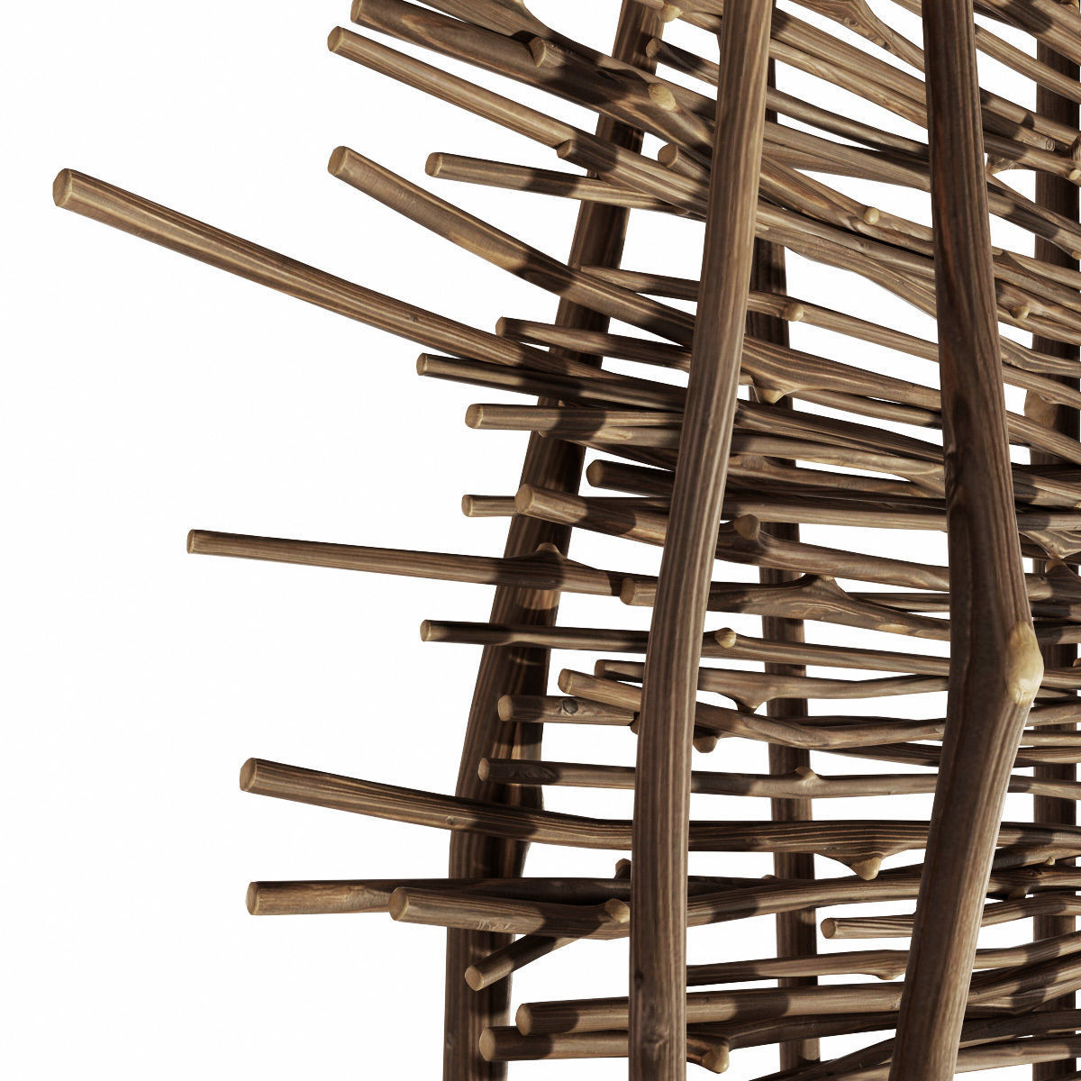 Ceiling wicker branch crooked 3D model_9