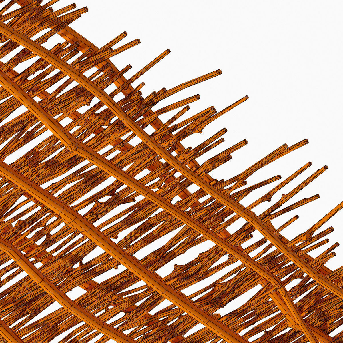 Ceiling wicker branch crooked 3D model_19