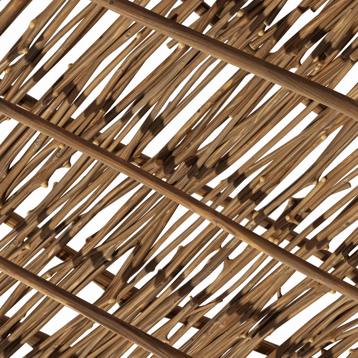 Ceiling wicker branch crooked 3D model_7