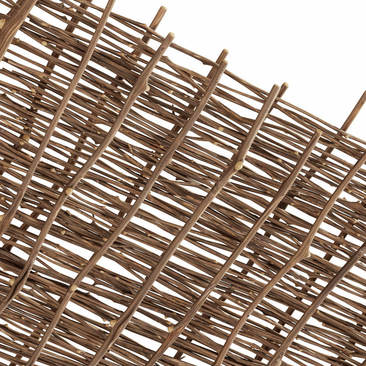Ceiling wicker branch crooked 3D model_4