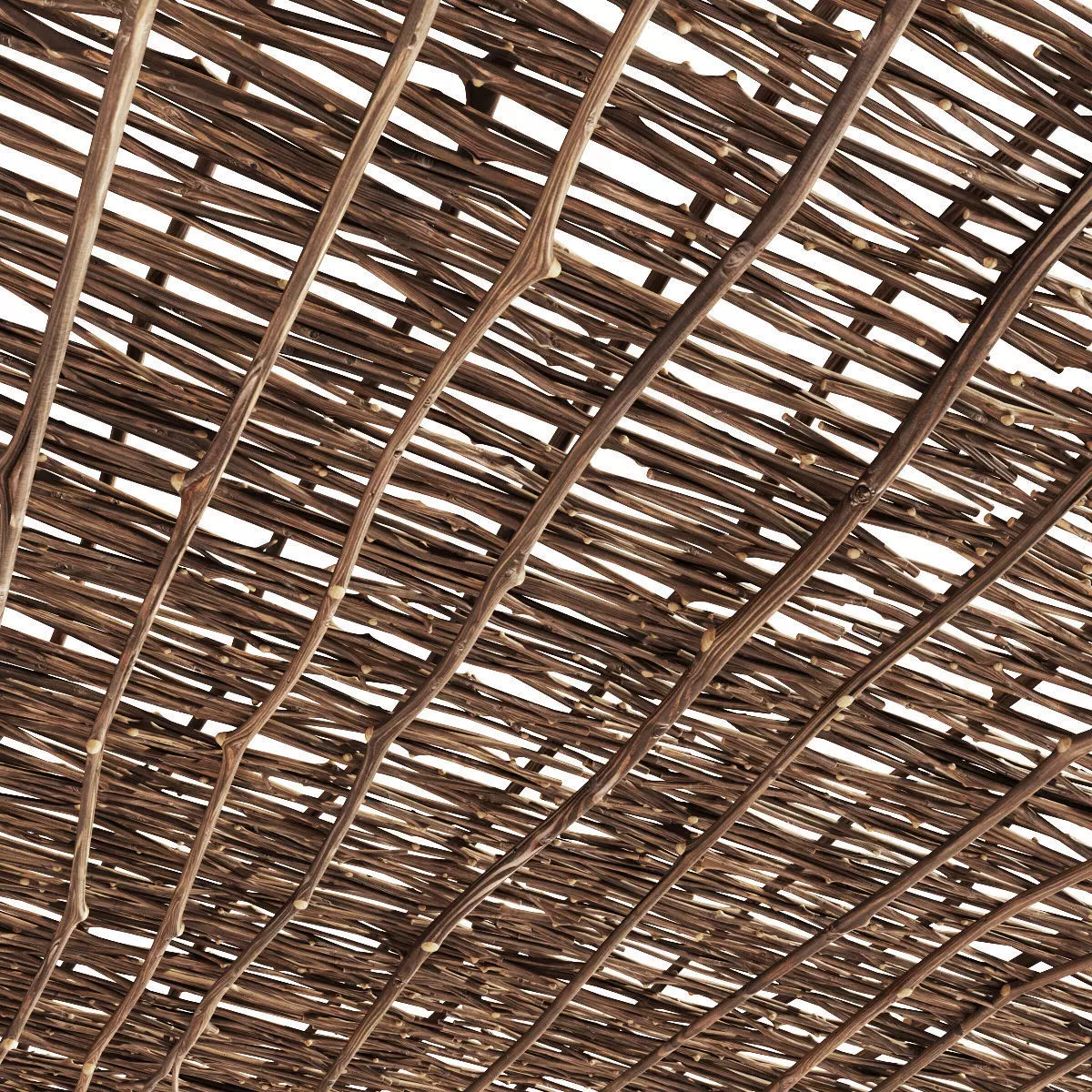 Ceiling wicker branch crooked 3D model_0