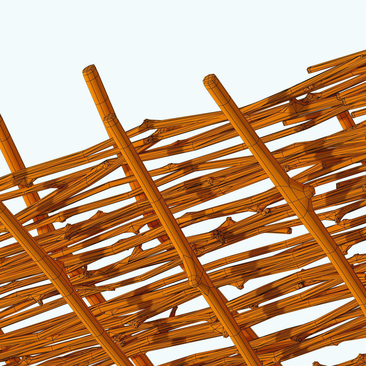 Ceiling wicker branch crooked 3D model_18