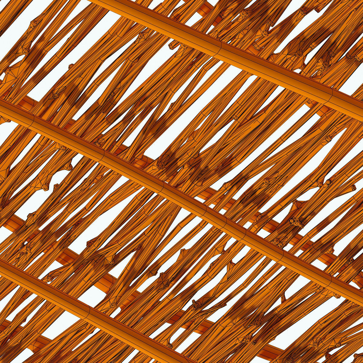 Ceiling wicker branch crooked 3D model_17