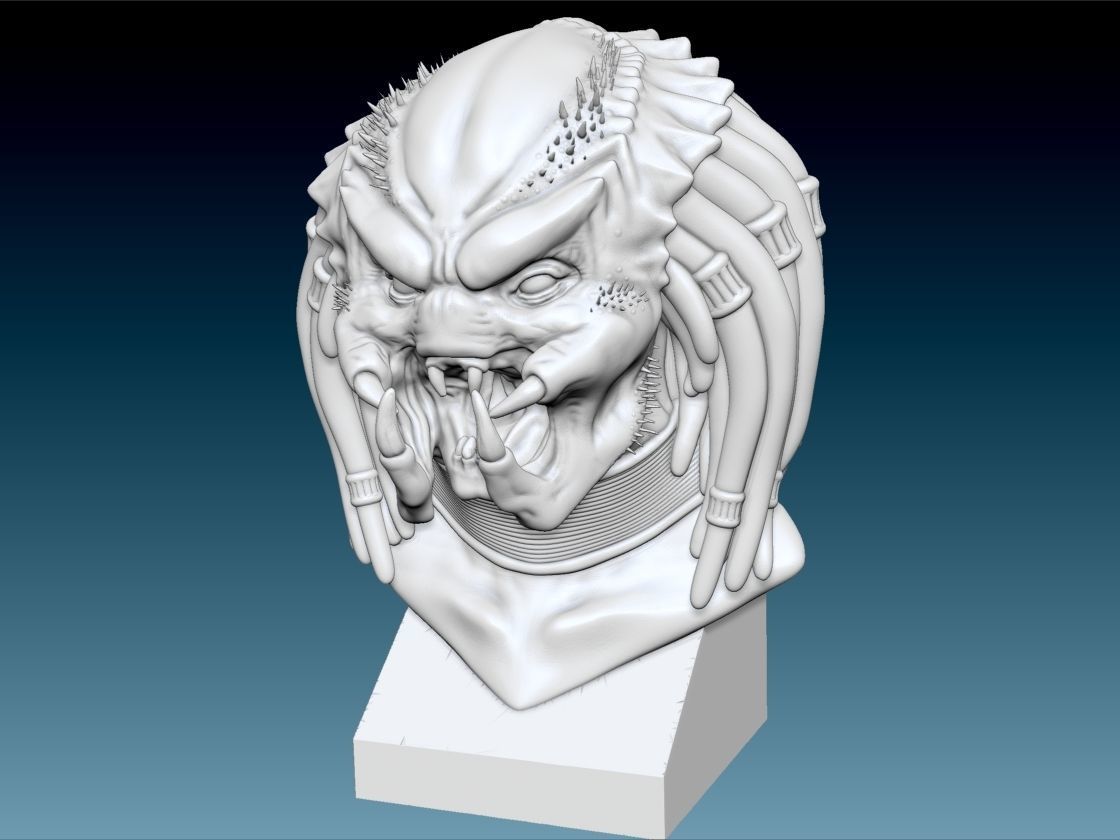 Predator Bust 3D print model_3