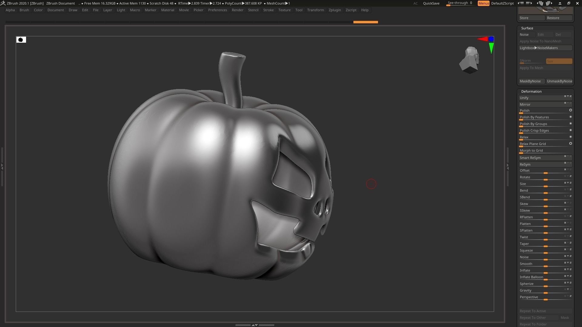 halloween pumpkin 01 3D print model_4