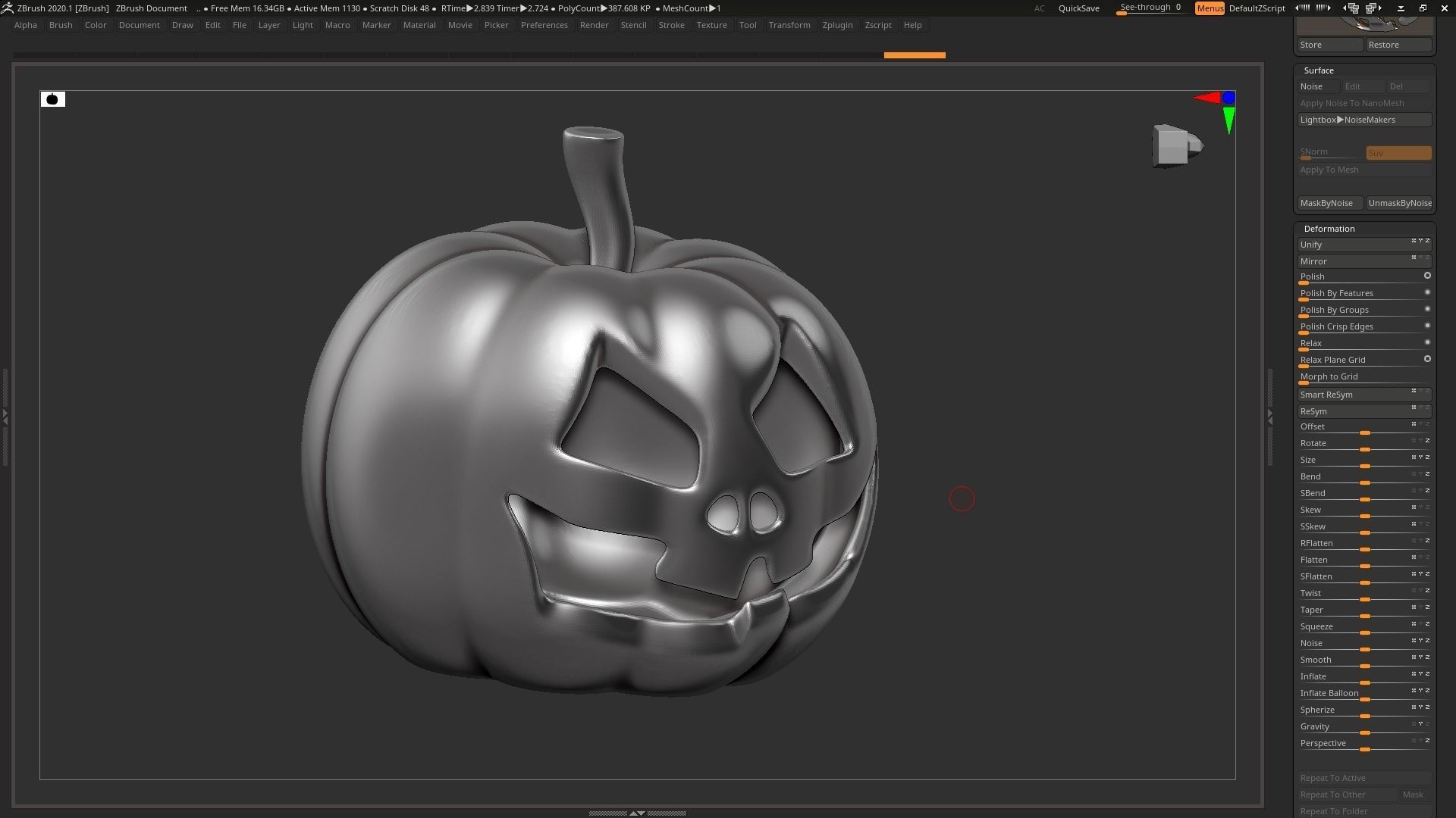 halloween pumpkin 01 3D print model_2