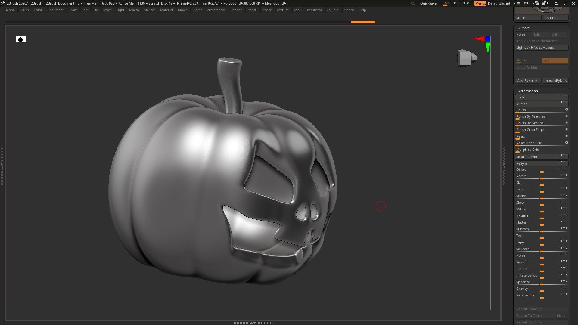 halloween pumpkin 01 3D print model_3
