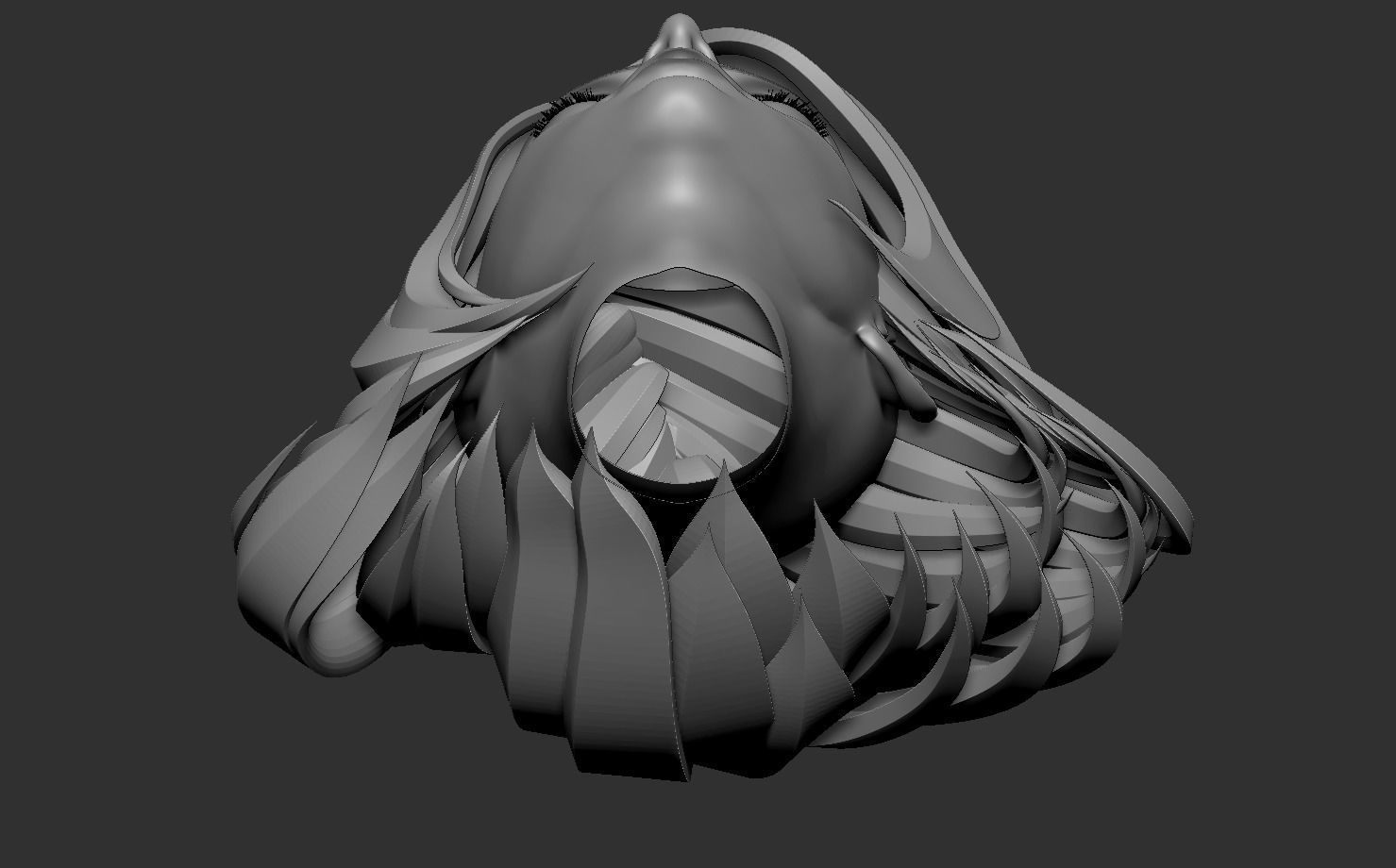 Female head base mesh 3D model_12