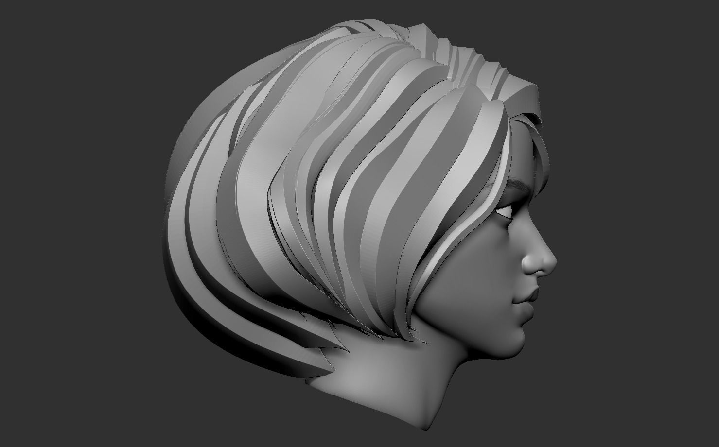 Female head base mesh 3D model_10