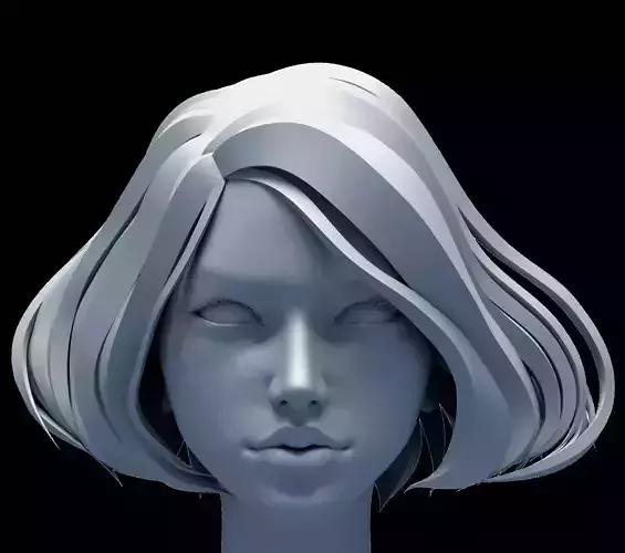 Female head base mesh 3D model