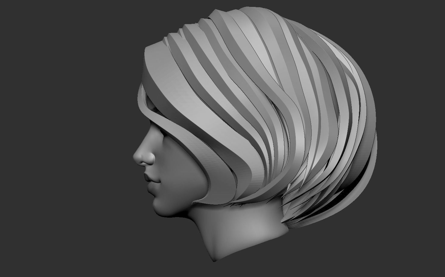 Female head base mesh 3D model_13