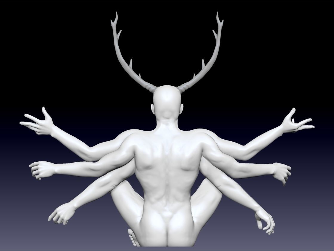 Hannibal Six Armed Stag 3D print model_8