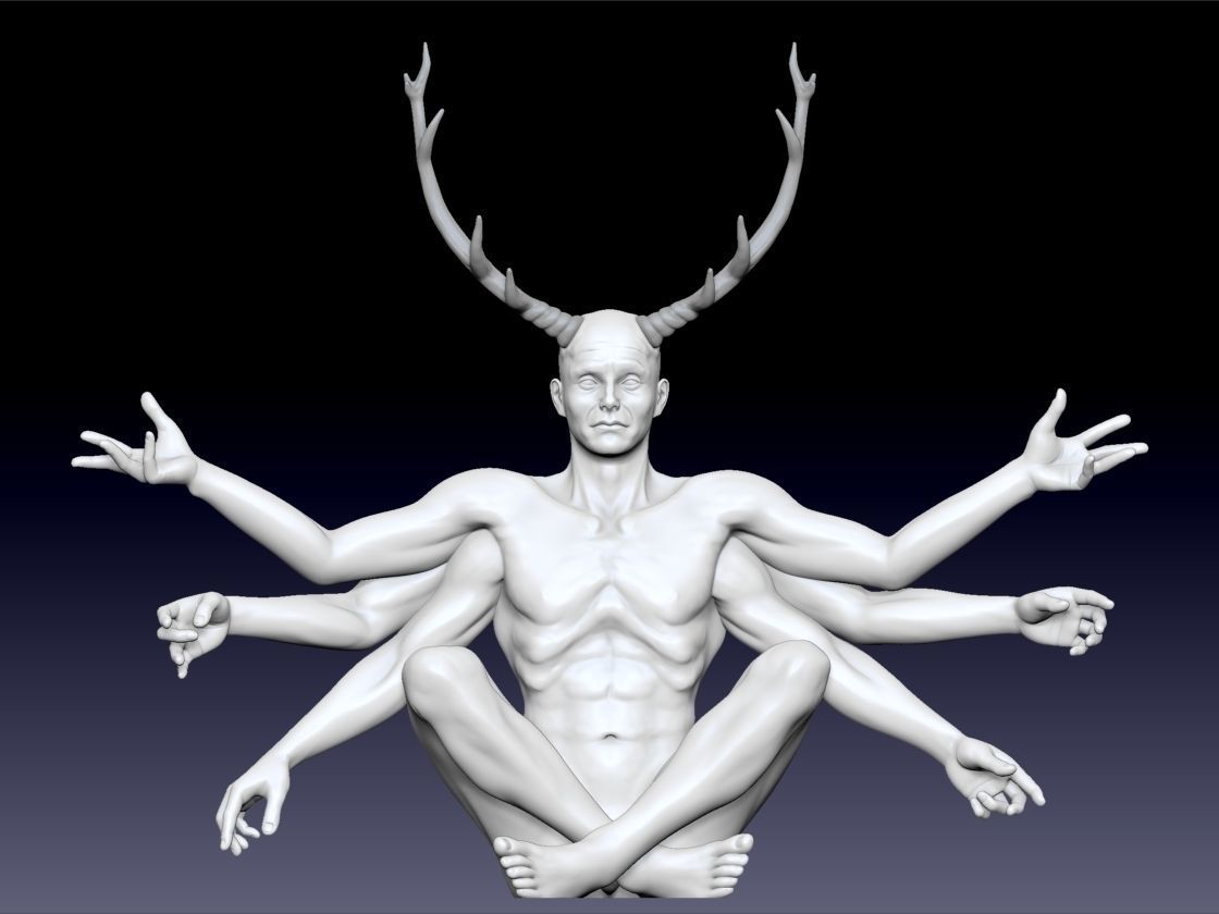 Hannibal Six Armed Stag 3D print model_3