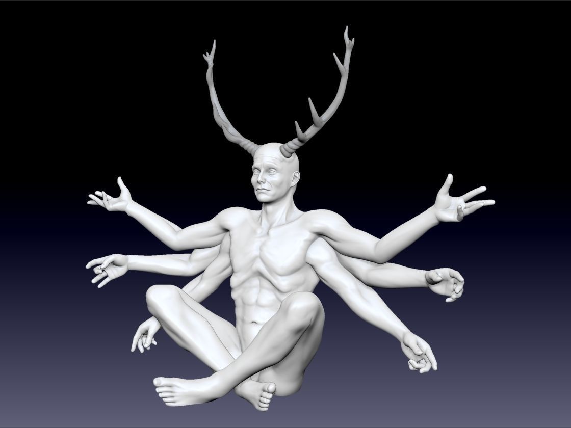 Hannibal Six Armed Stag 3D print model_7
