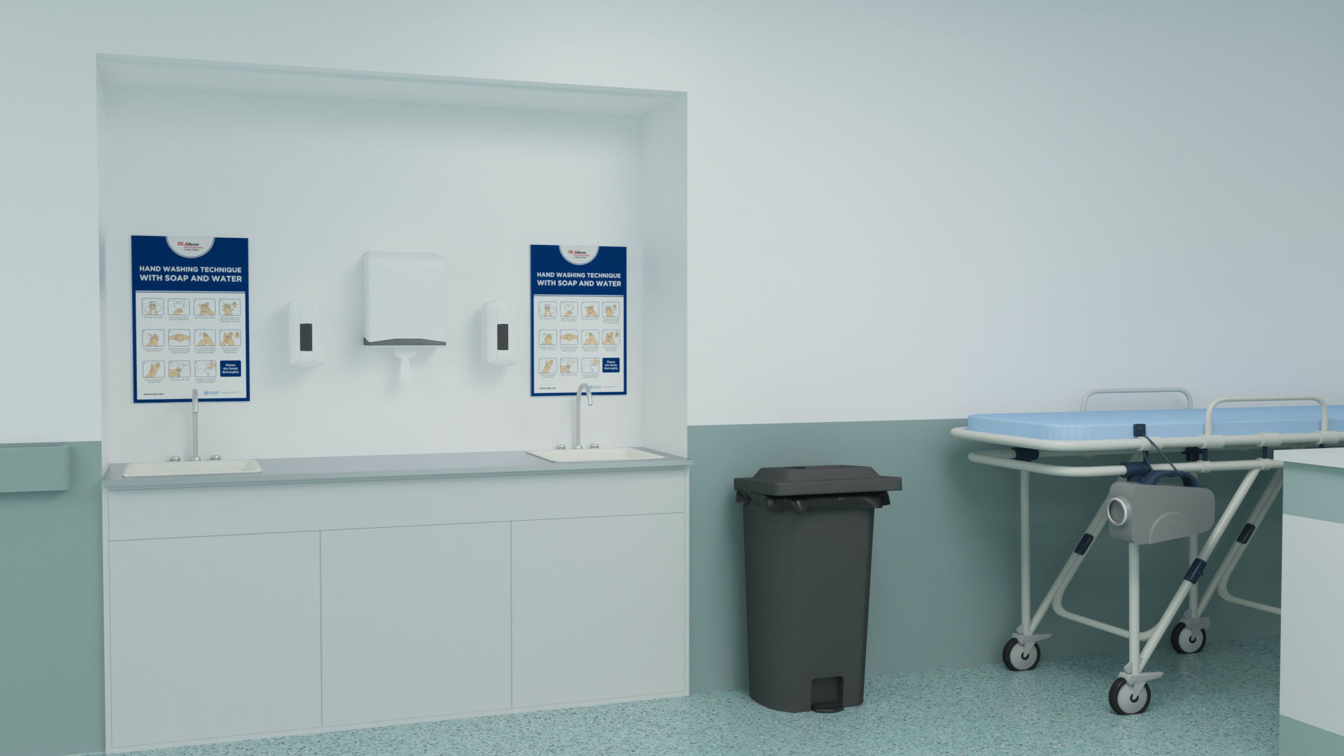 Hospital Ward And Hallway 3D 3D model_4