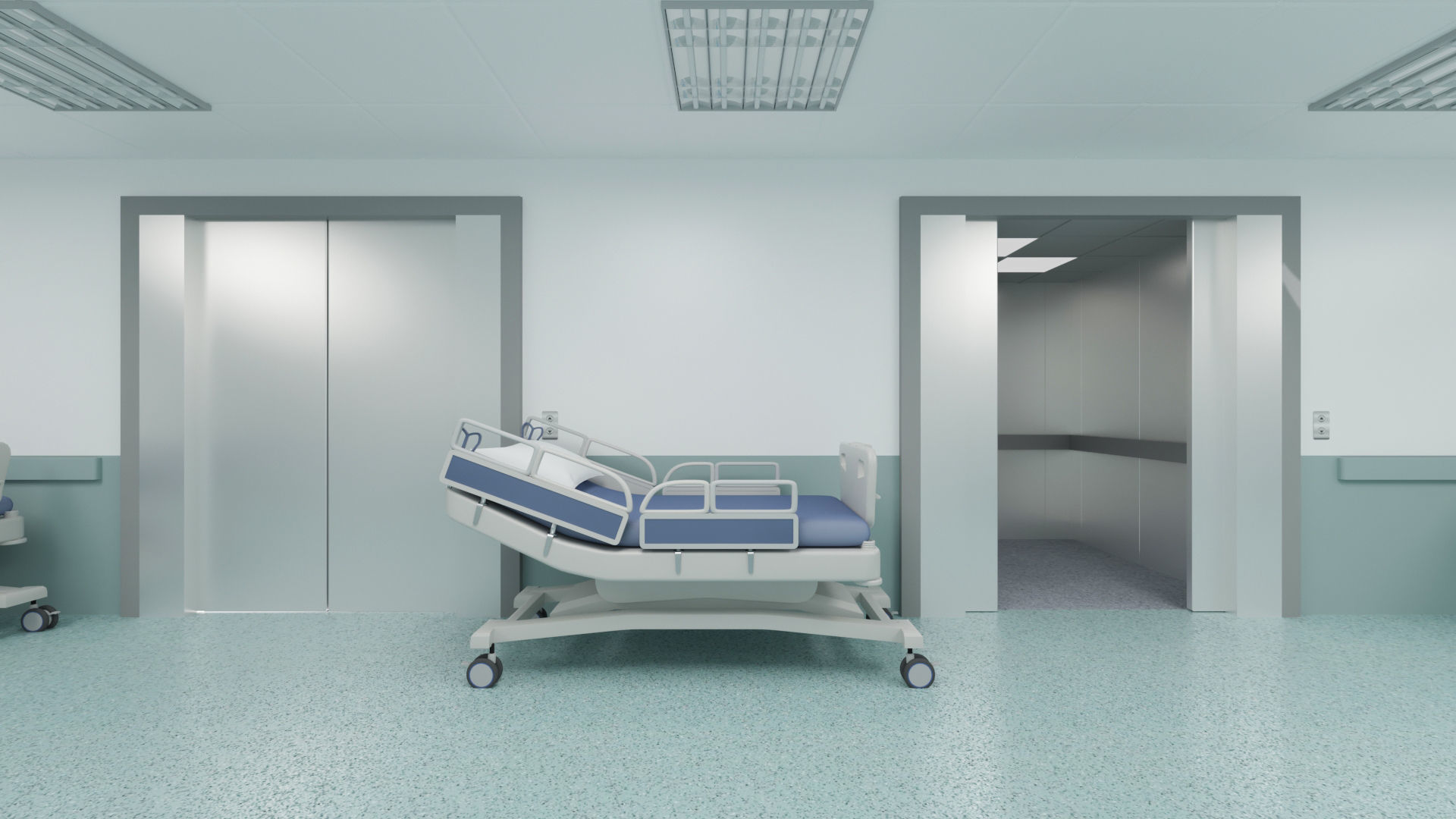 Hospital Ward And Hallway 3D 3D model_6