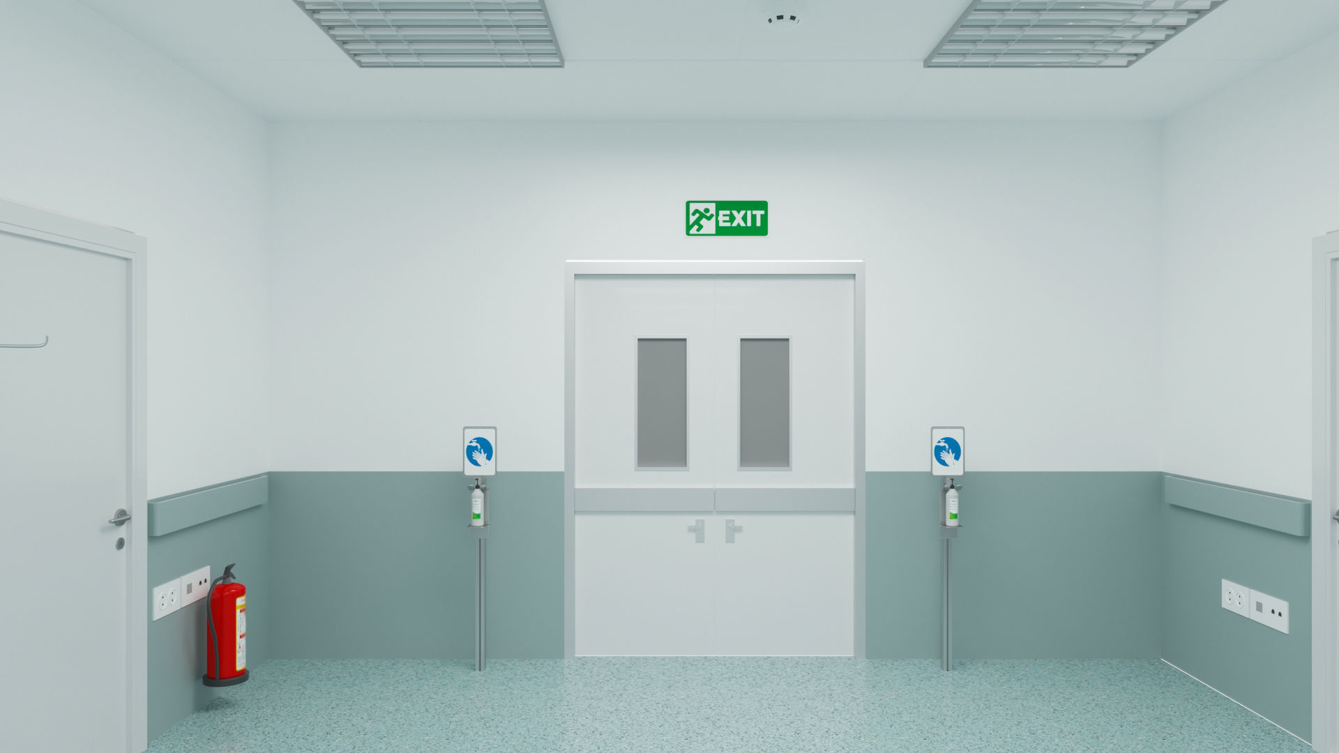 Hospital Ward And Hallway 3D 3D model_10