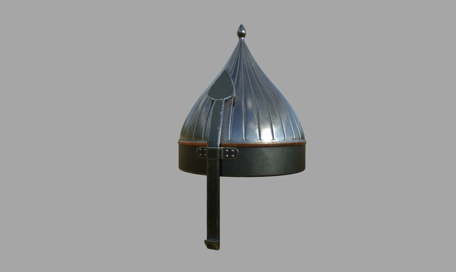 Medieval middle eastern helmet 3D model_2