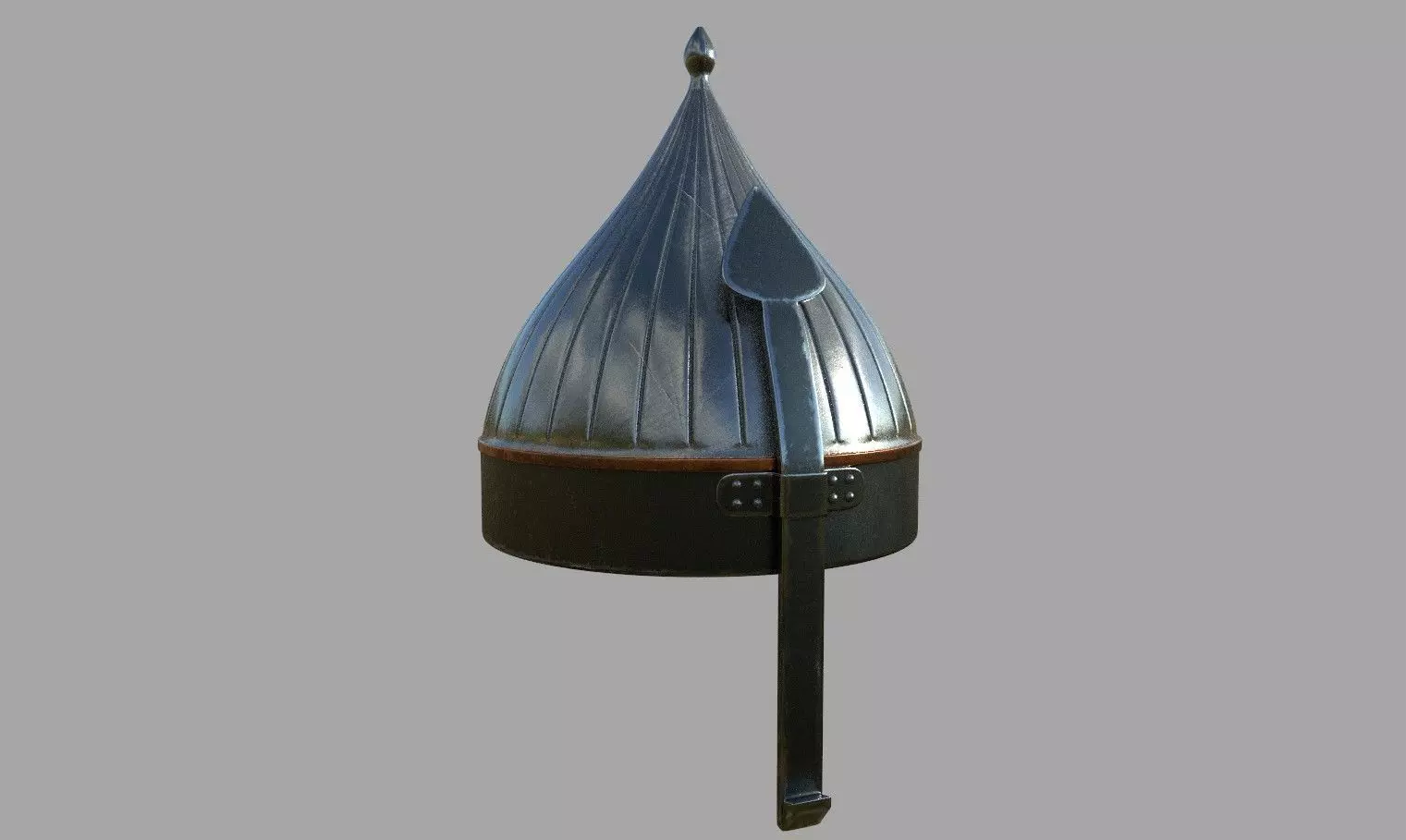 Medieval middle eastern helmet 3D model_0