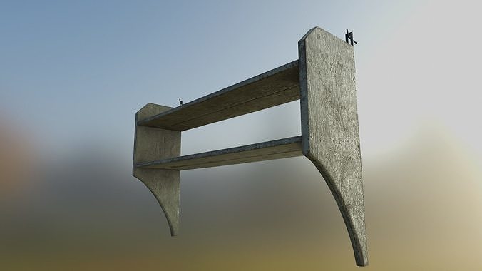 Old Dirty Shelf Low-poly 3D model