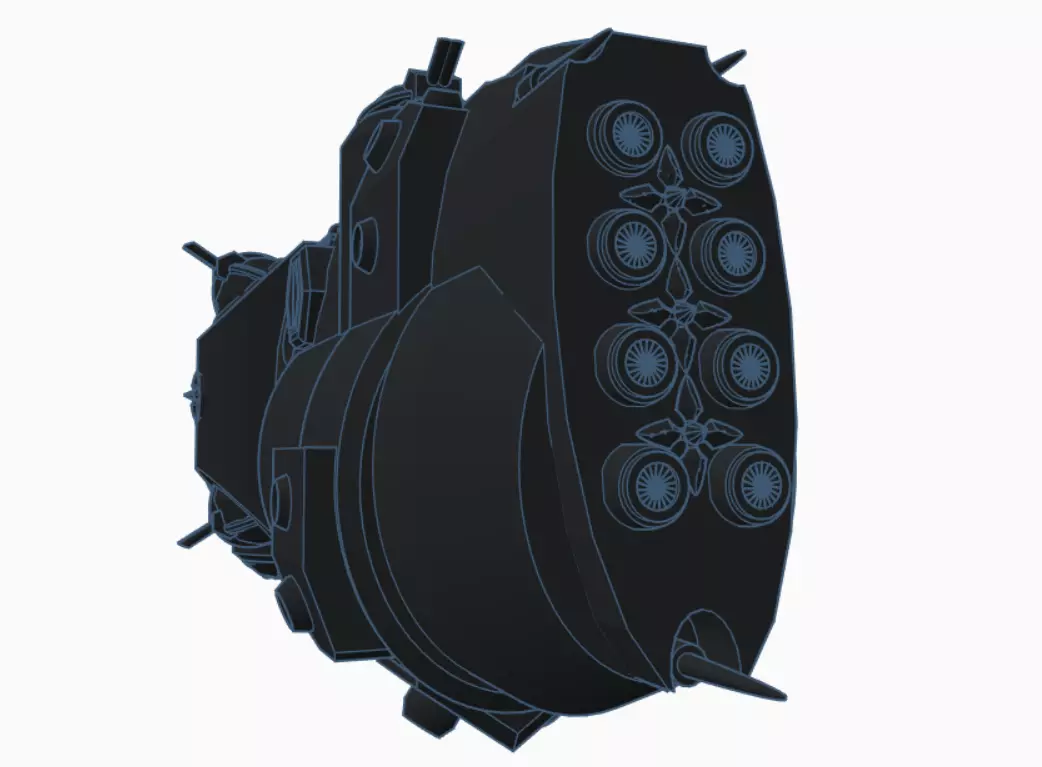   combat spaceship 3D print model_0