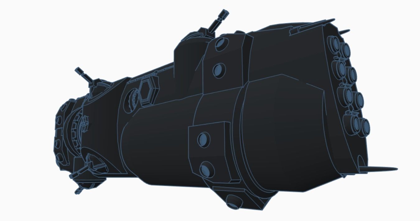   combat spaceship 3D print model_2