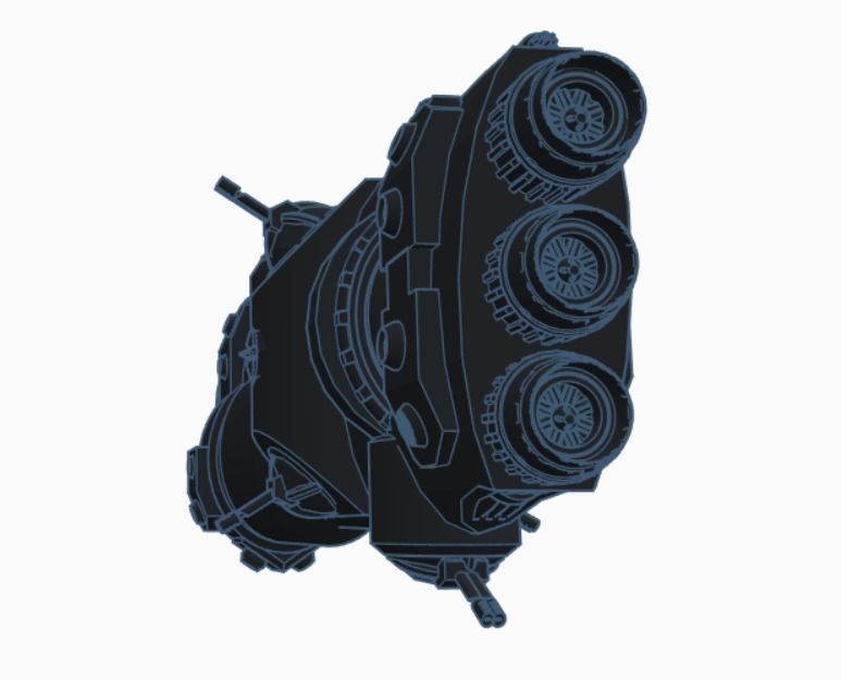   combat spaceship 3D print model_4