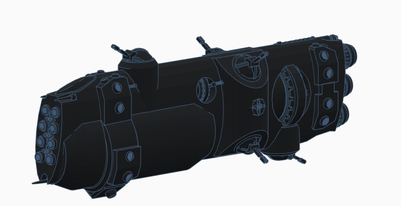   combat spaceship 3D print model_3