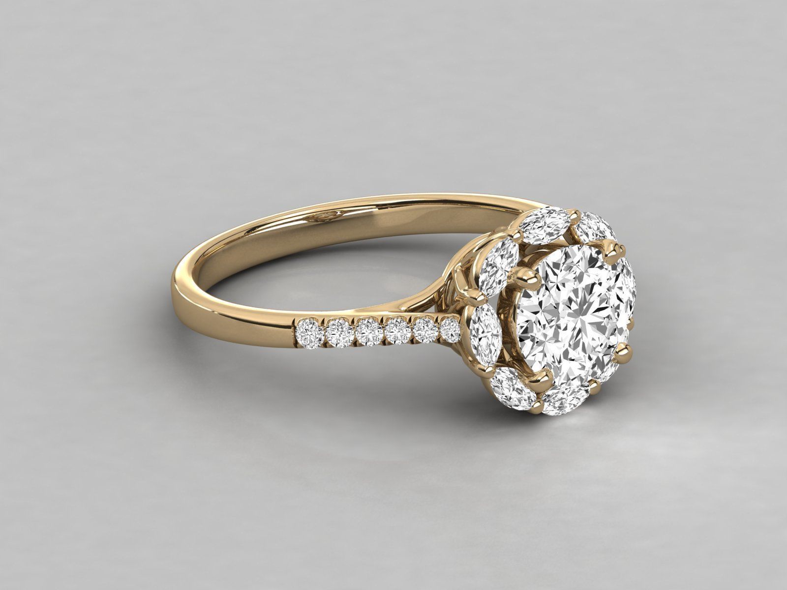Women solitaire ring 3dm stl render detail  3D print model_8