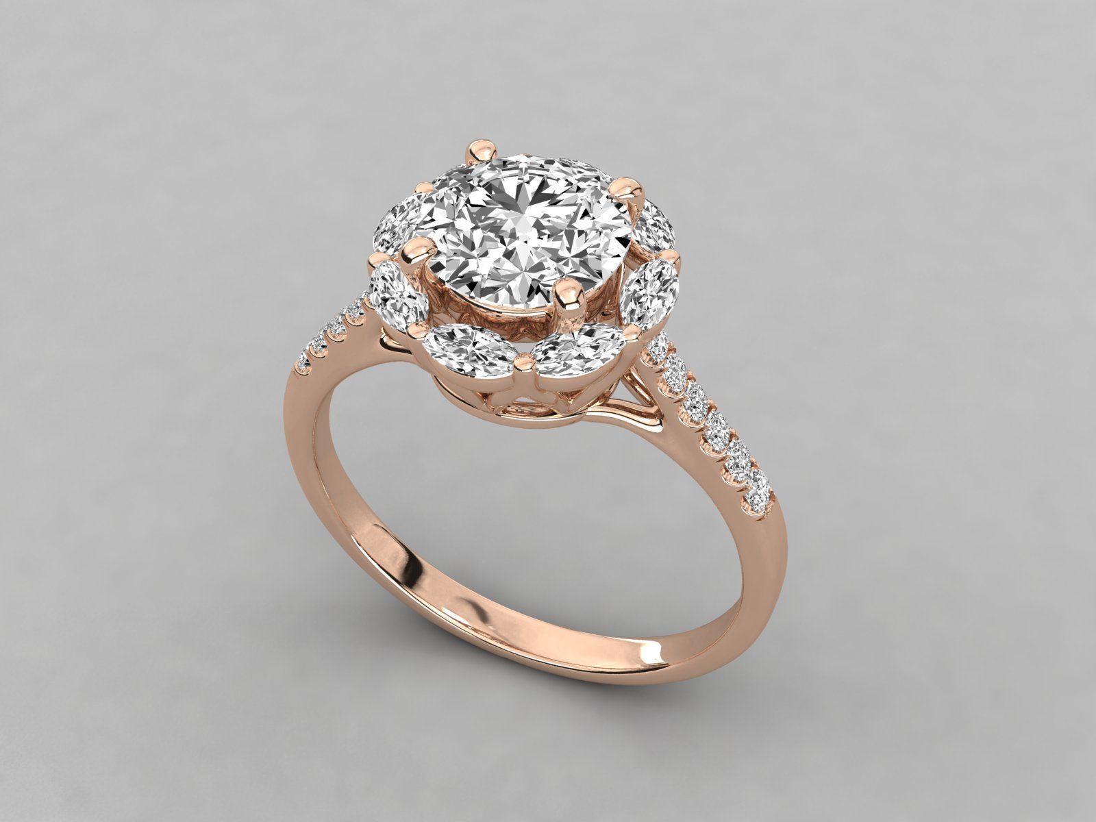 Women solitaire ring 3dm stl render detail  3D print model_2