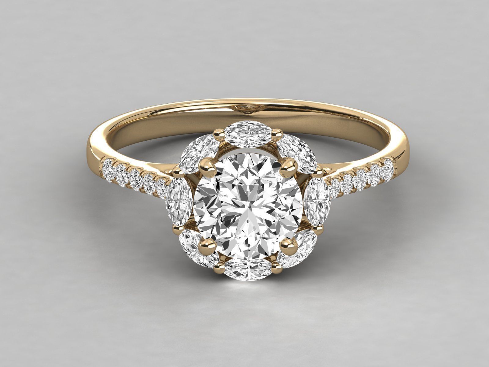 Women solitaire ring 3dm stl render detail  3D print model_10
