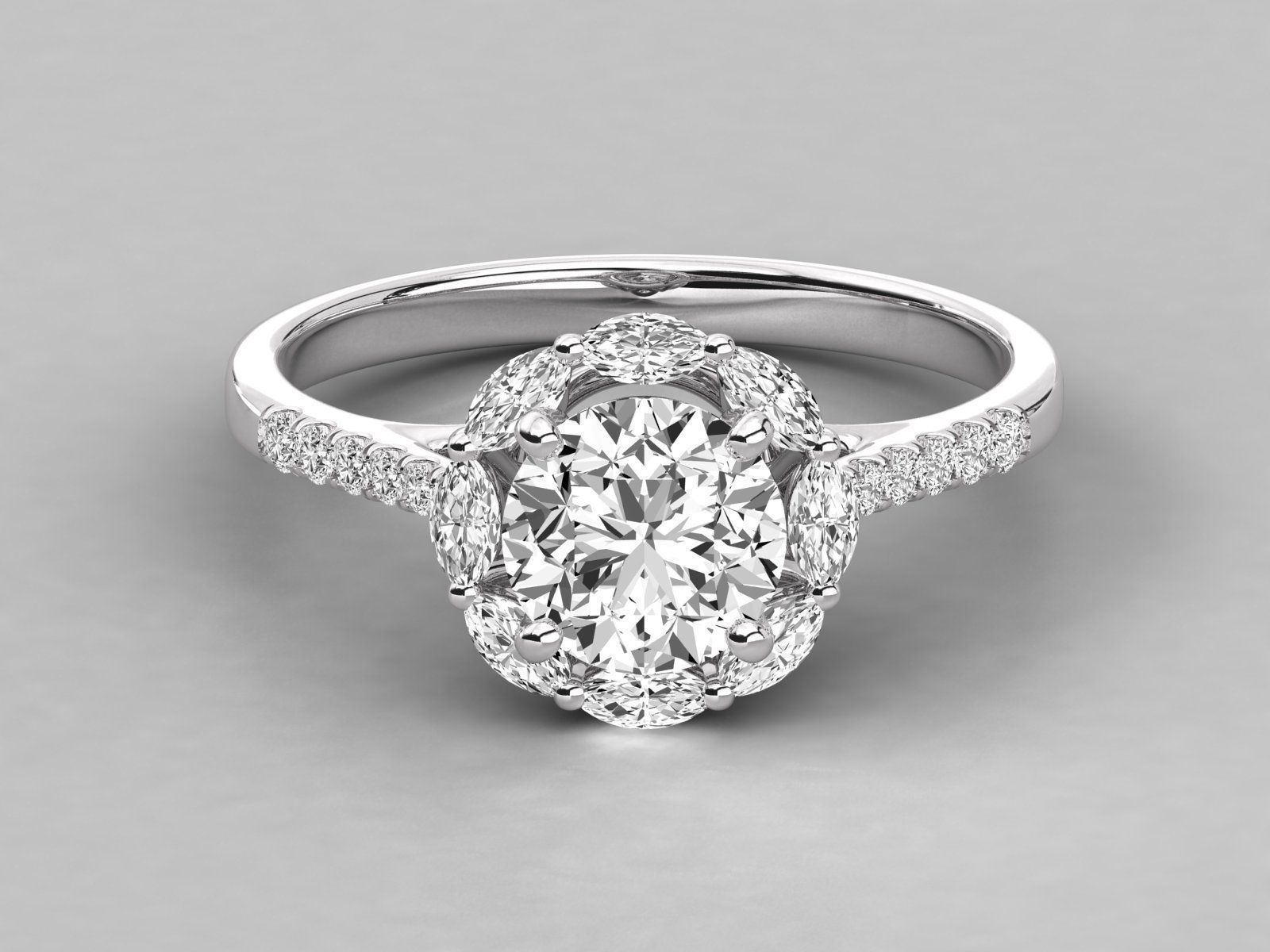 Women solitaire ring 3dm stl render detail  3D print model_7