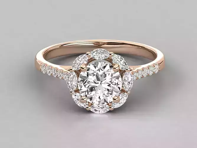 Women solitaire ring 3dm stl render detail  3D print model