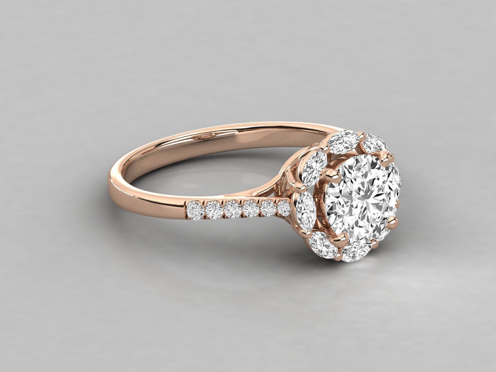 Women solitaire ring 3dm stl render detail  3D print model_1