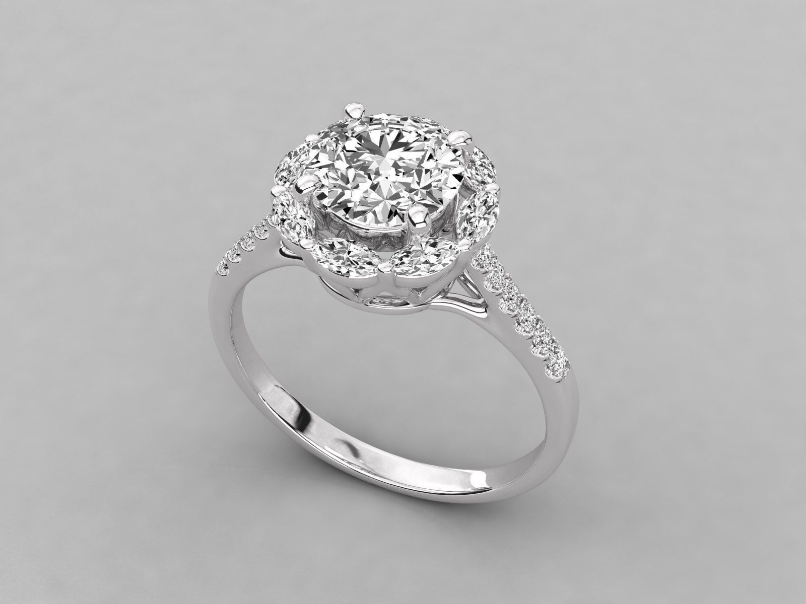 Women solitaire ring 3dm stl render detail  3D print model_6