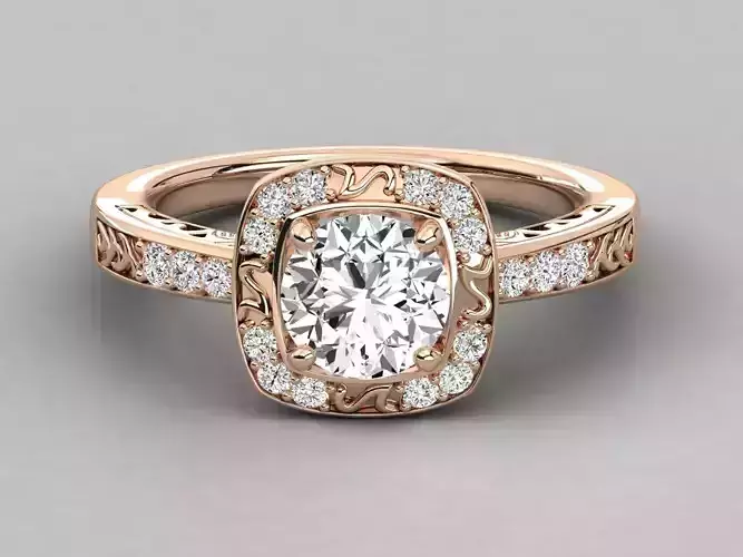 Women solitaire ring 3dm stl render detail  3D print model