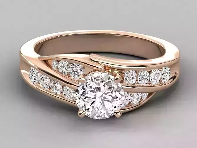 Women solitaire ring 3dm stl render detail 