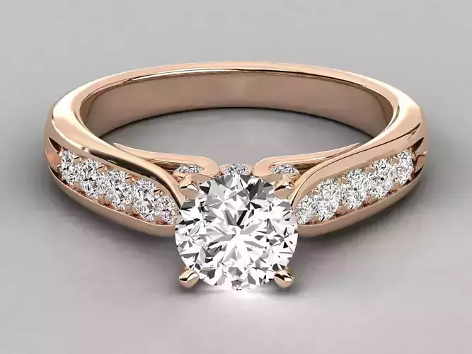 Women solitaire ring 3dm stl render detail 