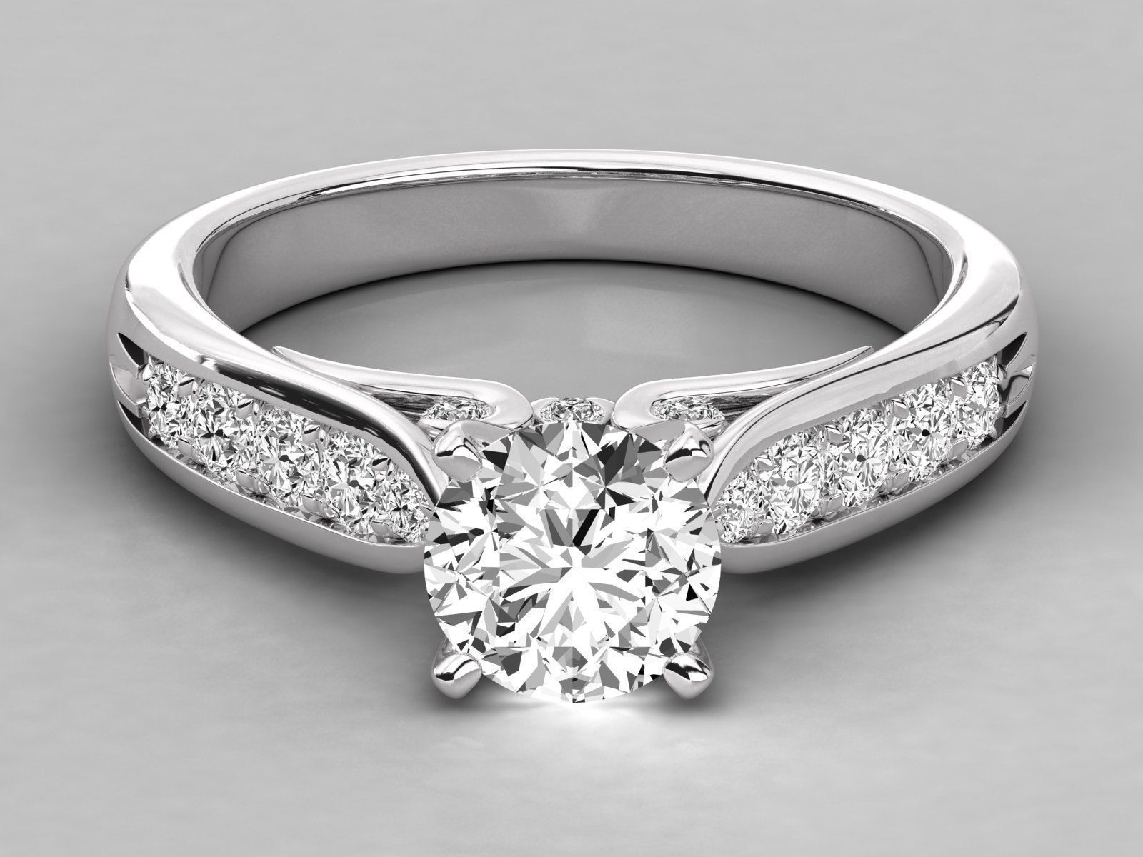 Women solitaire ring 3dm stl render detail 3D print model_7